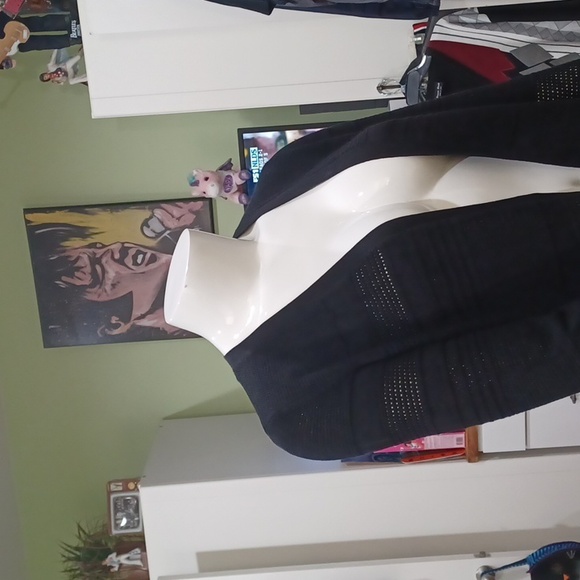 Karen Scott Wmn's 0X Black Open front cardigan - Picture 9 of 9